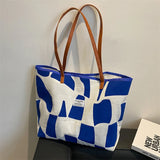 Women's Geometric Pattern Shoulder Bag Tote Bag, Large Capacity Travel Canvas