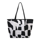 Women's Geometric Pattern Shoulder Bag Tote Bag, Large Capacity Travel Canvas