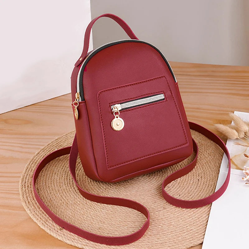 Women's Small Multi-function Backpack Satchel Shoulder Rucksack