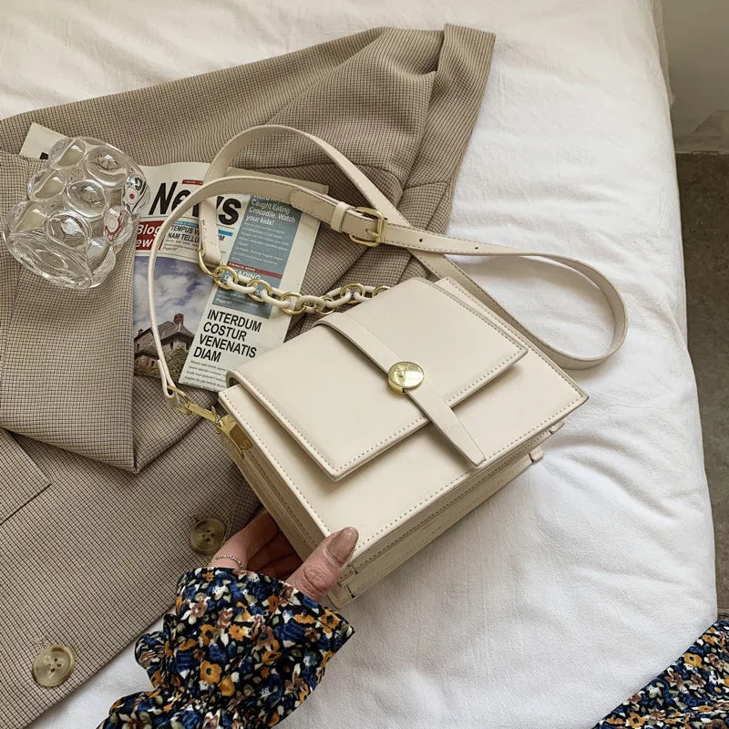 Women's PU Leather Shoulder Bag - Adjustable Strap