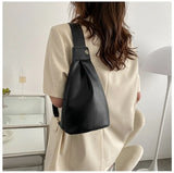 Retro Solid Backpack PU Leather Shoulder Underarm Bag Casual Women Hobos Handbag