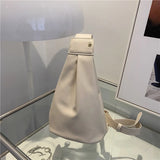 Retro Solid Backpack PU Leather Shoulder Underarm Bag Casual Women Hobos Handbag
