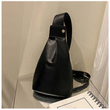 Retro Solid Backpack PU Leather Shoulder Underarm Bag Casual Women Hobos Handbag