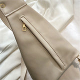 Retro Solid Backpack PU Leather Shoulder Underarm Bag Casual Women Hobos Handbag