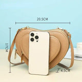 Women's Heart-shaped Shoulder Messenger Bag All-match Casual Phone Bag