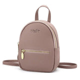 Women's PU Leather Backpack Solid Shoulder Bag Casual Large Capacity Mini