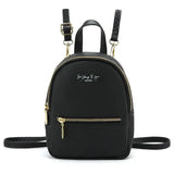Women's PU Leather Backpack Solid Shoulder Bag Casual Large Capacity Mini