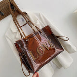 Women's Large-Capacity Handbag Work Bag Red Brown Shoulder Bag