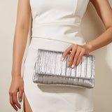 Metallic Evening Bag Women's Clutch Solid Shoulder Messenger Ladies