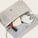 Metallic Evening Bag Women's Clutch Solid Shoulder Messenger Ladies