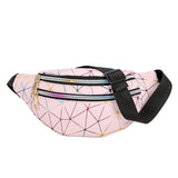 Geometric Holographic Waist Bag Phone Wallet Purse High PU Leather