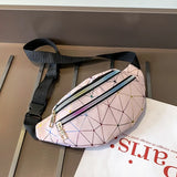 Geometric Holographic Waist Bag Phone Wallet Purse High PU Leather