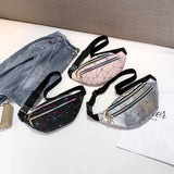 Geometric Holographic Waist Bag Phone Wallet Purse High PU Leather