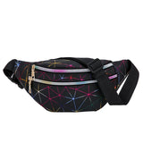 Geometric Holographic Waist Bag Phone Wallet Purse High PU Leather