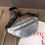 Geometric Holographic Waist Bag Phone Wallet Purse High PU Leather