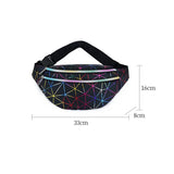 Geometric Holographic Waist Bag Phone Wallet Purse High PU Leather