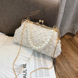 Women's Beaded Handbag Rivet Chain Crossbody Bag Shoulder Bag