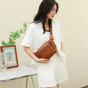Women's PU Crossbody Bag Chest Pocket Shoulder Shopping Bag Travel Pouch