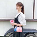 Women's PU Gradient Handbag Female Contrast Shoulder Messenger Bag