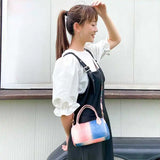 Women's PU Gradient Handbag Female Contrast Shoulder Messenger Bag