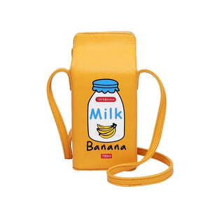 Women's PU Mobile Phone Bag Shoulder Crossbody Bag Fruit Cosmetic Bag