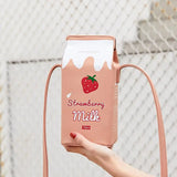 Women's PU Mobile Phone Bag Shoulder Crossbody Bag Fruit Cosmetic Bag