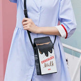 Women's PU Mobile Phone Bag Shoulder Crossbody Bag Fruit Cosmetic Bag