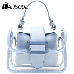 Women's PVC Transparent Handbag Female Sweet Solid Shoulder Crossbody Bag