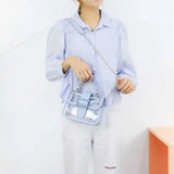 Women's PVC Transparent Handbag Female Sweet Solid Shoulder Crossbody Bag