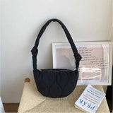 Women's Pleated Underarm Bag Retro Solid Shoulder Messenger Bag