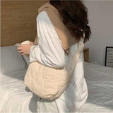 Women's Pleated Underarm Bag Retro Solid Shoulder Messenger Bag