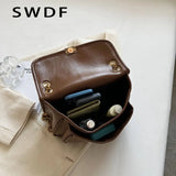 Oilskin Chain Bag Casual Shoulder Bag for Women