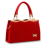 Women's Shoulder Bags PU Leather Bow Handbags Ladies Casual Large Capacity