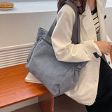 Canvas Large Tote Bag Japanese Corduroy Shoppers Handbags