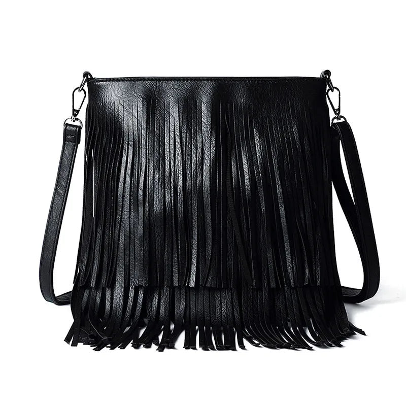 Women's Crossbody Messenger Bag with Tassel