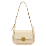Women's Single Shoulder Bag with Buckle Casual Solid PU Messenger Bag