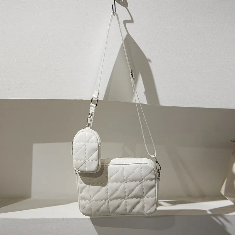 Women's Shoulder Messenger Bag PU Leather Large Capacity Handbag