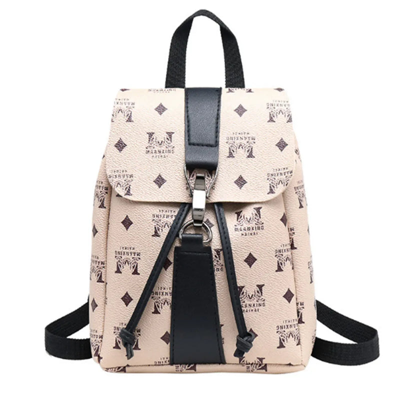 Women's Small Backpack Lettered Pattern Retro Small Belt Portable Small Mobile P