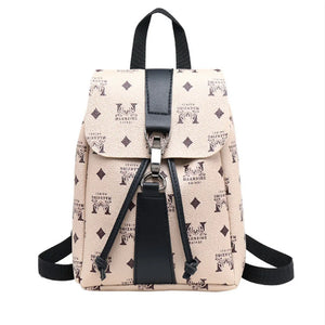 Women's Small Backpack Lettered Pattern Retro Small Belt Portable Small Mobile P