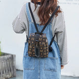 Women's Small Backpack Lettered Pattern Retro Small Belt Portable Small Mobile P