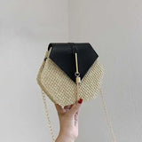 Women's Straw Tassel Shoulder Messenger Beach Bag