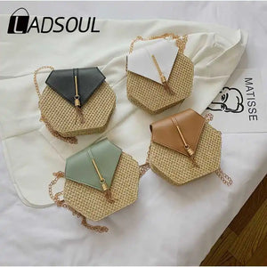 Women's Straw Tassel Shoulder Messenger Beach Bag