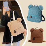 Women's Fleece Sherpa Bag Furry Backpack Plush Daypack