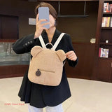 Women's Fleece Sherpa Bag Furry Backpack Plush Daypack