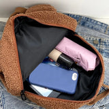 Women's Fleece Sherpa Backpack Cute Plush Daypack