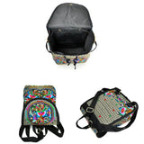 Floral Embroidered Backpack Travel Shoulder Rucksack Gift