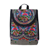 Floral Embroidered Backpack Travel Shoulder Rucksack Gift