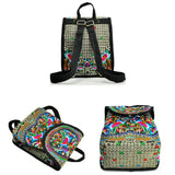 Floral Embroidered Backpack Travel Shoulder Rucksack Gift