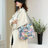 Floral Shoulder Bag Large Capacity Waterproof Top-handle Travel Totebag