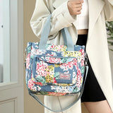 Floral Shoulder Bag Large Capacity Waterproof Top-handle Travel Totebag